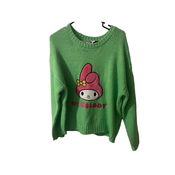 Hello Kitty Sweater Womens Green Pink Forever 21 My Melody Pullover Knit Small - Picture 6 of 16
